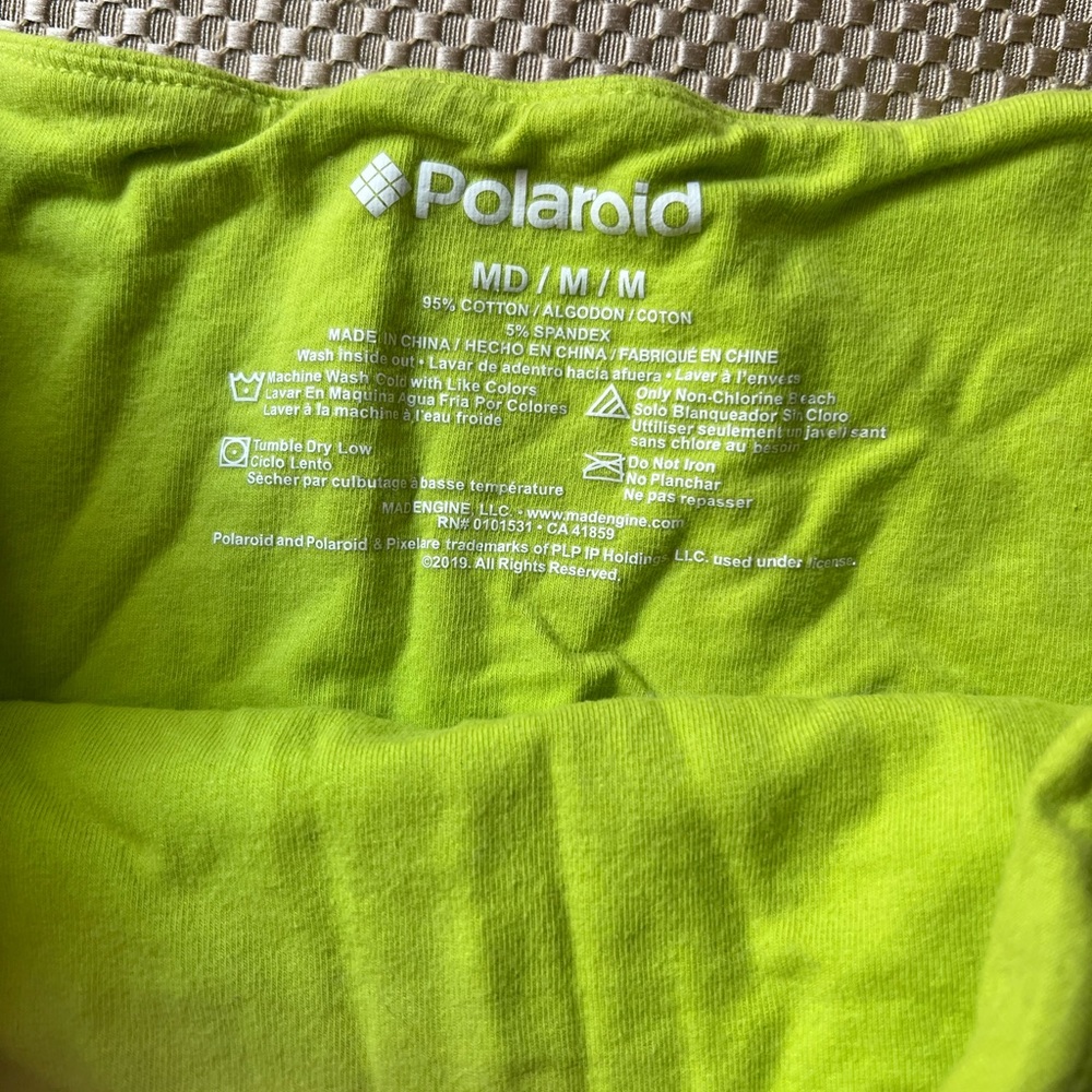 Neon green Polaroid tube top, size M